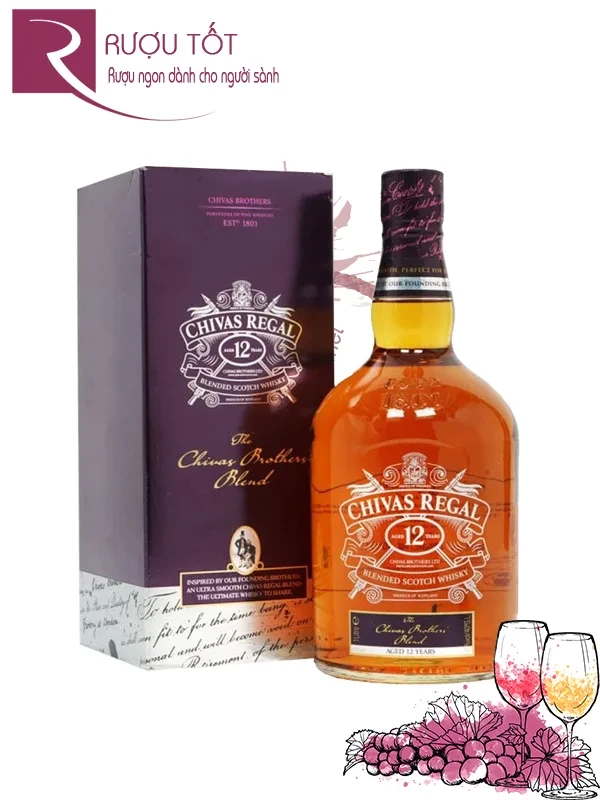 Rượu Chivas 12 Tím 1000ml