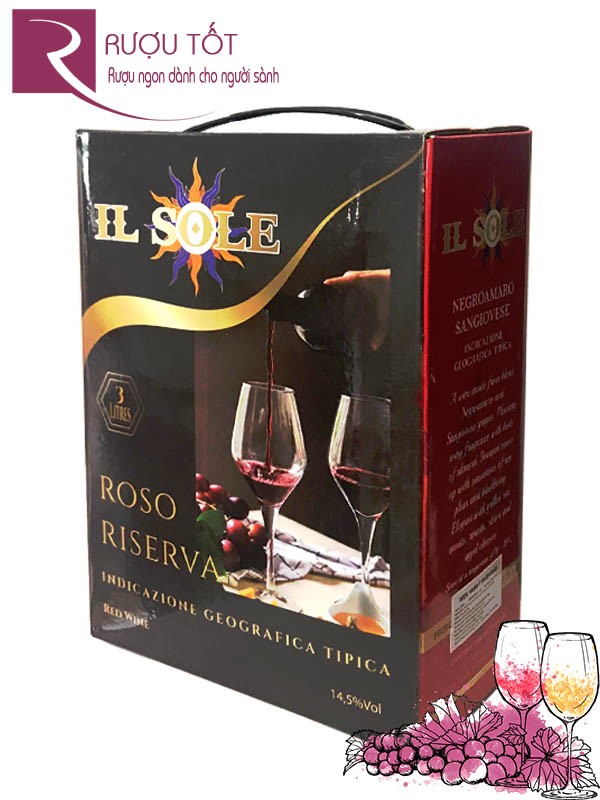 Vang bịch IL Sole Rosso Riserva 14,5%