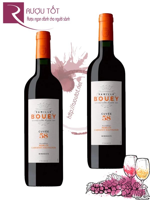 Rượu vang Famille Bouey Cuvee 58 Merlot Cabernet