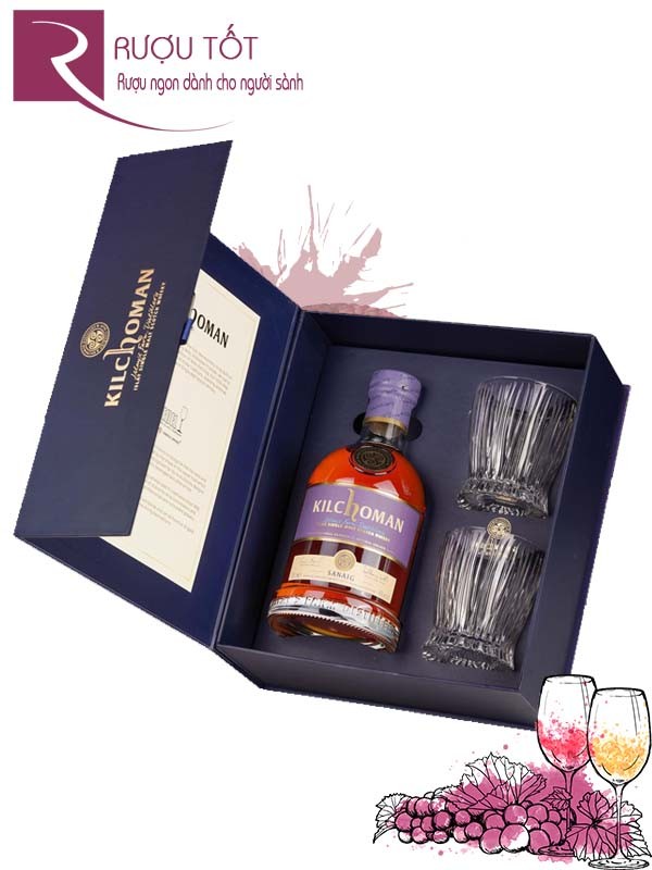 Rượu Whisky Kilchoman Sanaig - Hộp quà tặng 2 ly