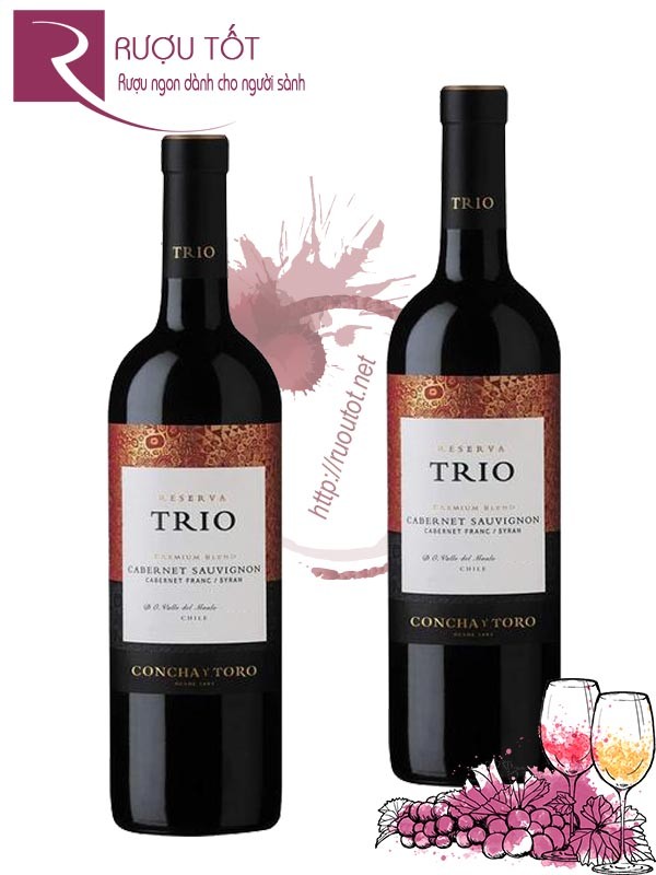 Vang Chile Concha y Toro Trio Reserva Cabernet Sauvignon Hảo hạng