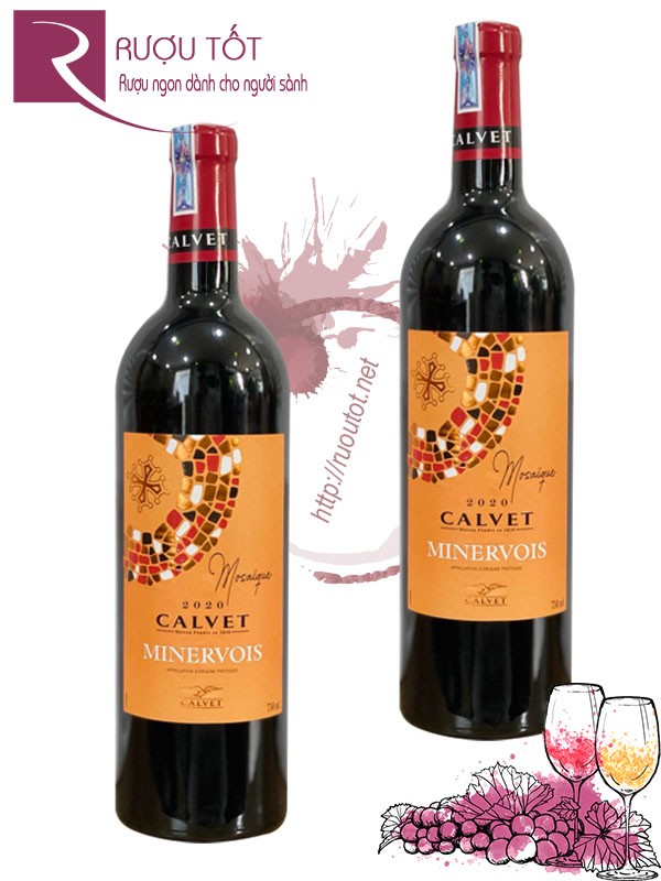 Vang Pháp Calvet Minervois Mosaifue Hảo hạng