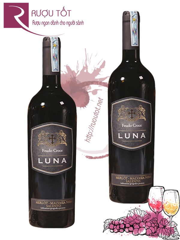 Vang Ý Luna Feudo Croce Merlot Malvasia Nera Salento