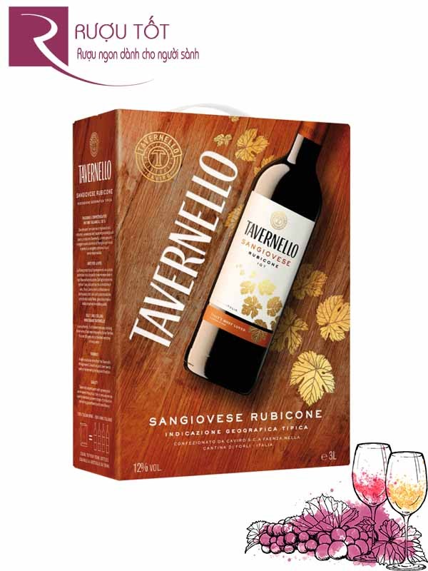 Vang bịch Ý Tavernello Sangiovese Rubicone 3L Hảo hạng