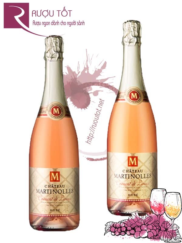 Vang nổ Pháp Chateaux Martinolles Cremant De Limoux Rose Cao cấp