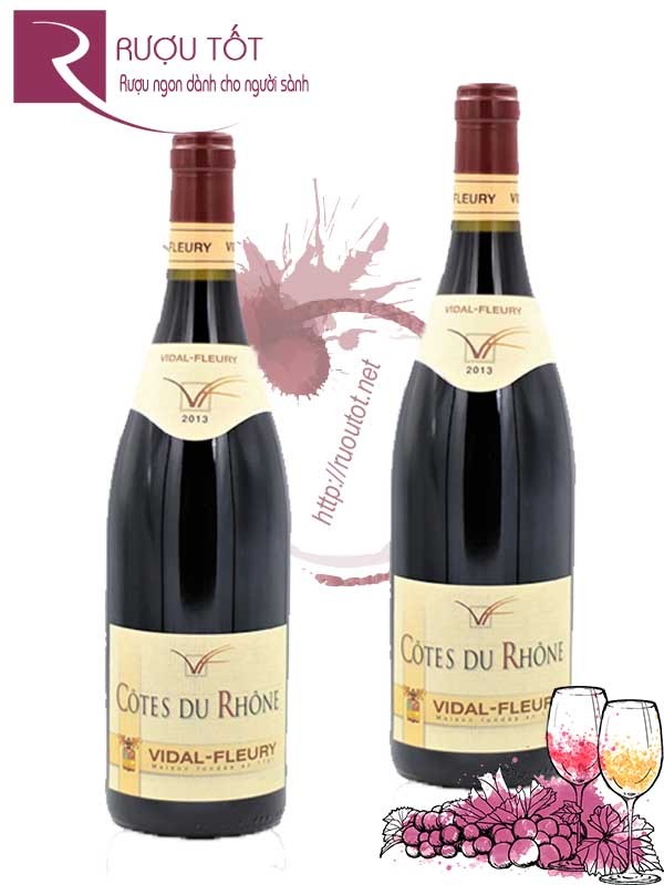 Rượu Vang Cotes Du Rhone Rouge Vidal Fleury