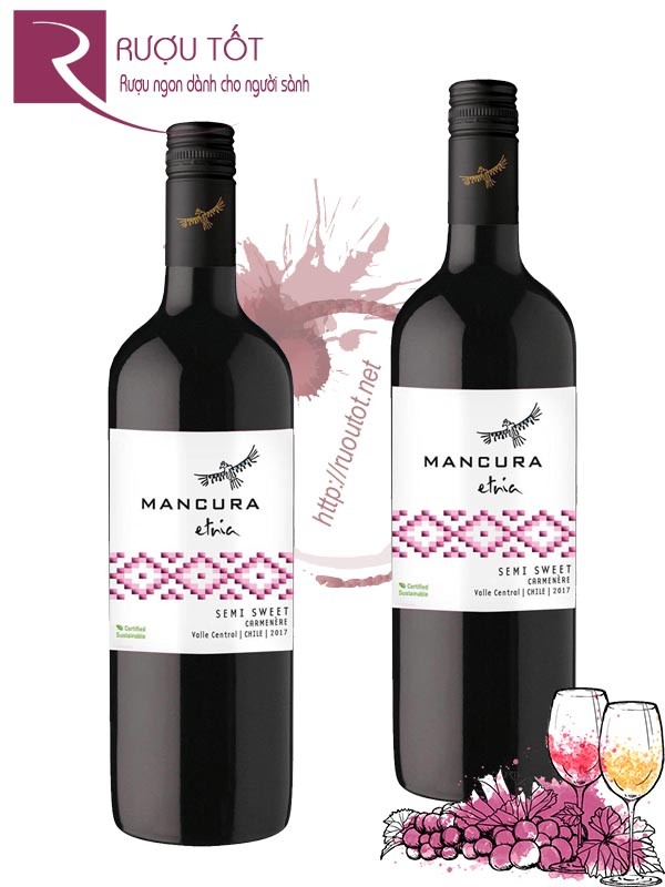 Vang Chile Mancura Etnia Semi Sweet Carmenere Thượng hạng