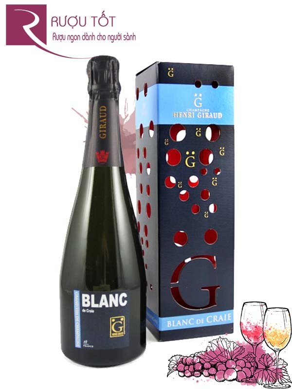 Sâm banh Pháp Blanc De Craie Henri Giraud 92 điểm Cao cấp