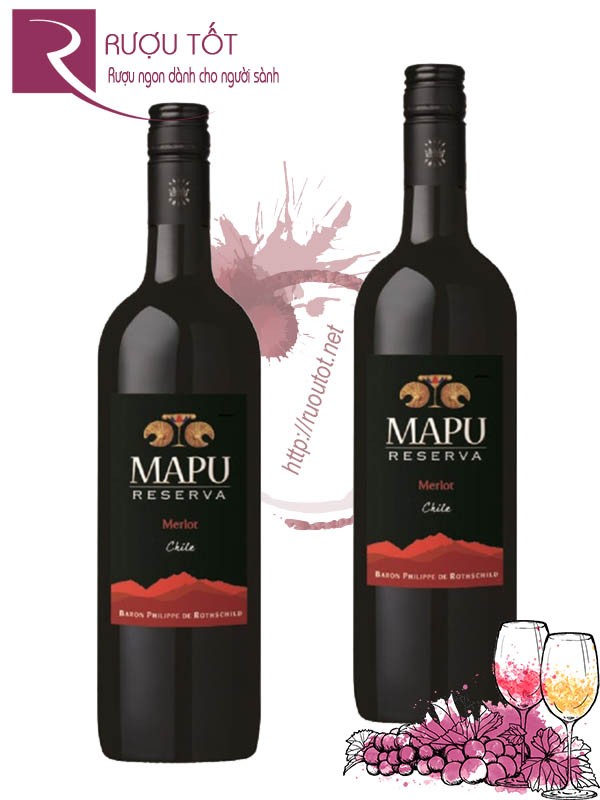 Vang Chile Mapu Baron Philippe de Rothschild Reserva Merlot