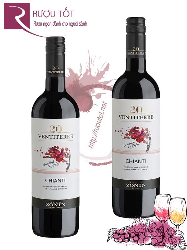 Vang Ý 20 Ventiterre Zonin Chianti D.O.C.G Cao cấp