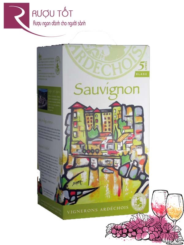 Vang bịch Pháp Vignerons Ardechois Sauvignon 5L