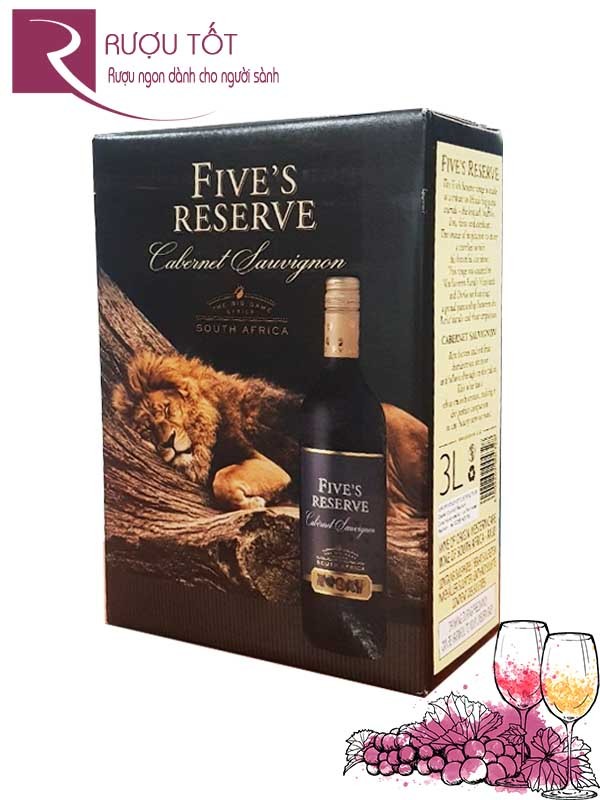 Vang bịch Fives Reserve 14 độ South Africa 3L