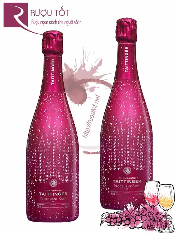 Rượu Vang Nổ Taittinger Nocturne Rose Champagne City Lights