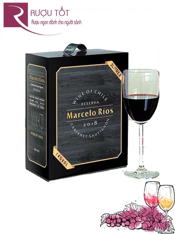 Vang Chile Marcelo Rios Reserva Cabernet Sauvignon 3 Lít Cao cấp