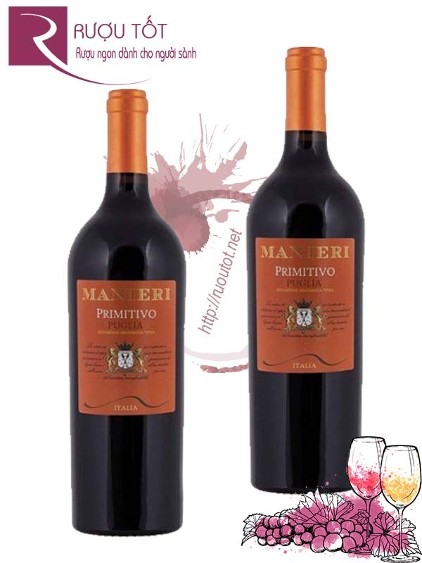 Vang Ý Manieri Primitivo Puglia IGT Hảo hạng