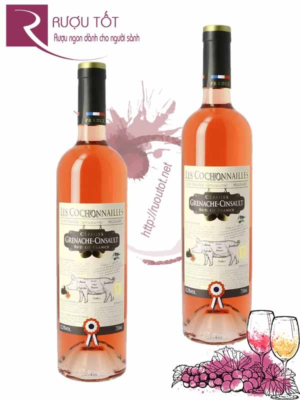 Vang Pháp Les Cochonailles Grenache Cinsault Rose Giá Tốt