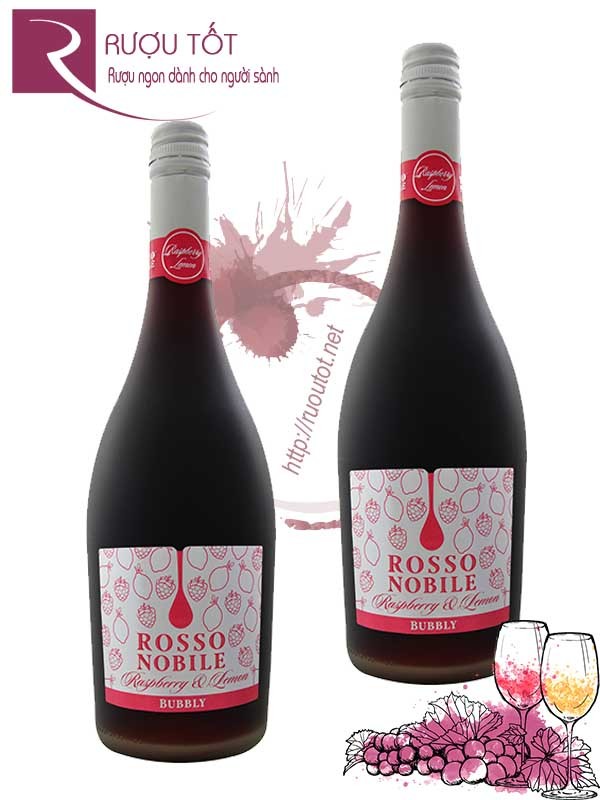 Rượu vang Rosso Nobile Raspberry Lemon Bubbly Vị mâm xôi, chanh dây