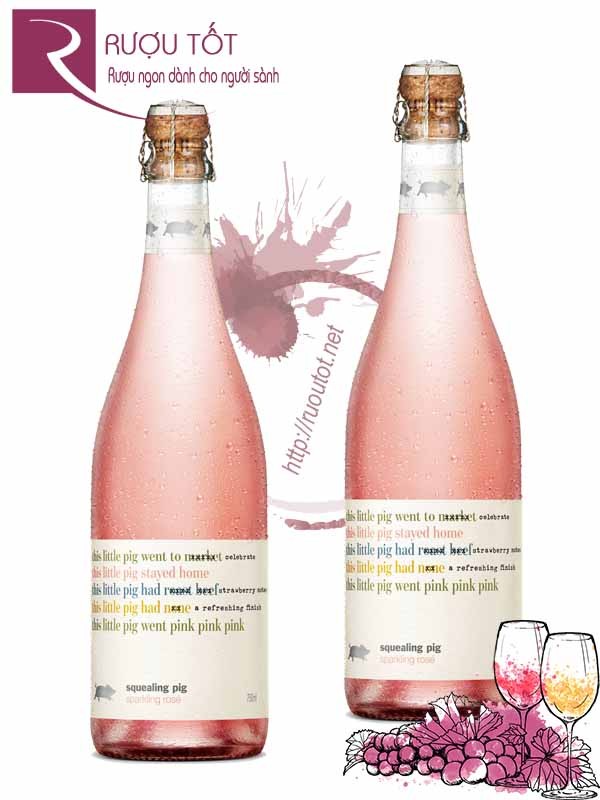 Rượu Vang Squealing Pig Sparkling Rose Cao Cấp