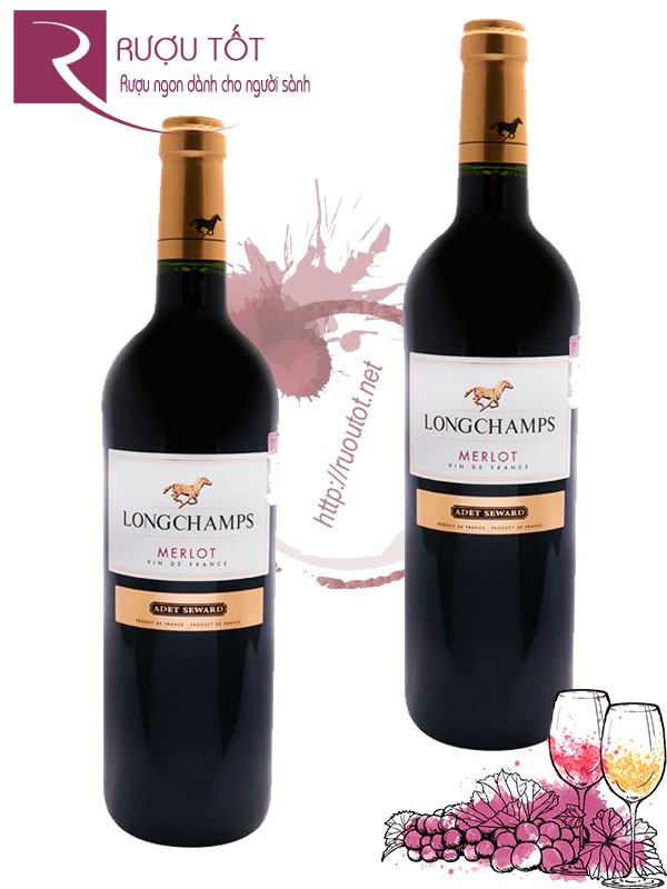 Vang Pháp Longchamps Merlot VDF Adet Seward Thượng hạng