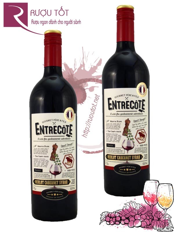 Rượu Vang Entrecote chai 750ml và 1,5 Lít