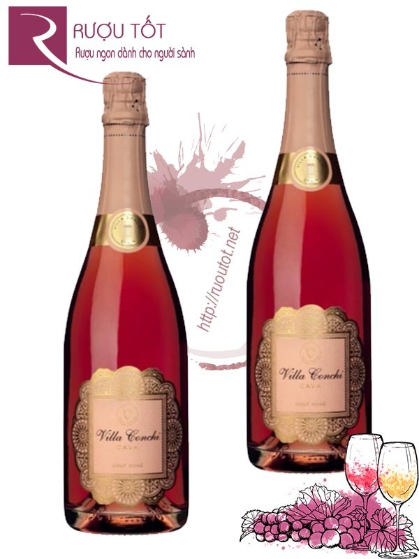 Vang nổ hồng Villa Conchi Cava Rose Brut Thượng hạng