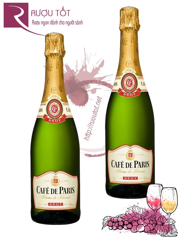 Vang nổ Pháp Cafe De Paris Blanc de Blancs Brut Thượng hạng