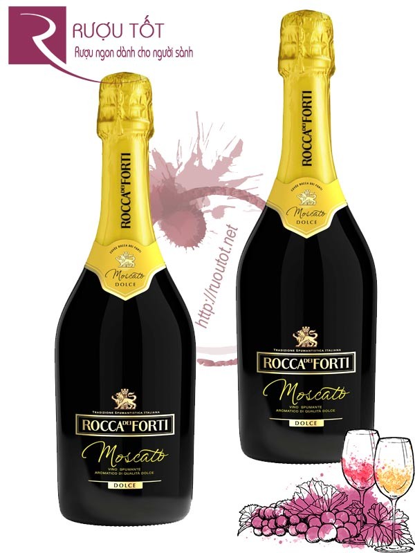 Rượu Vang Sủi Moscato Rocca Dei Forti