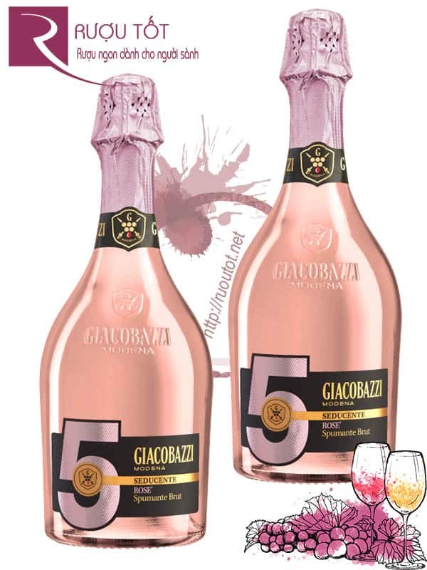 Vang nổ Ý 5 Giacobazzi Spumante Rose Brut Hảo hạng