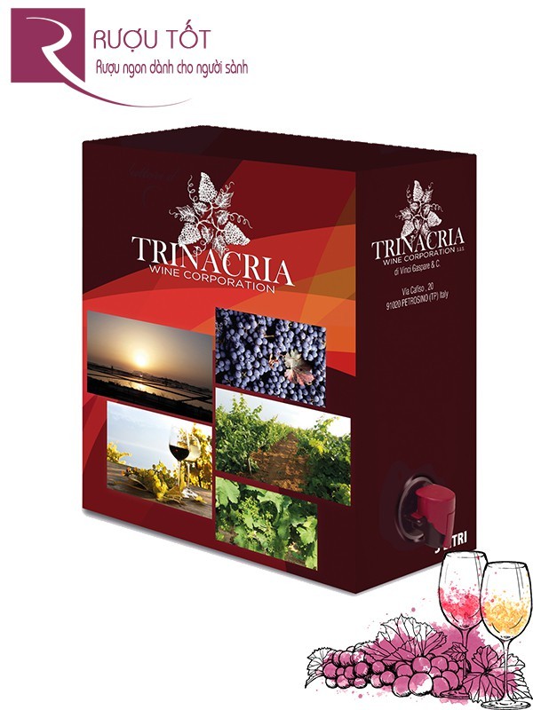 Vang Ý Bịch Trinacria Merlot 3 Lít Thượng hạng