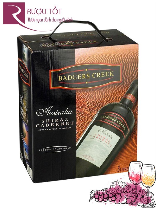 Vang Bịch Úc Badger Creek Shiraz Cabernet (bịch 3L) Thượng hạng